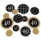 Big Dot of Happiness Adult 40th Birthday - Gold - Birthday Party Giant Circle Confetti - Party Decorations - Large Confetti 27 Count